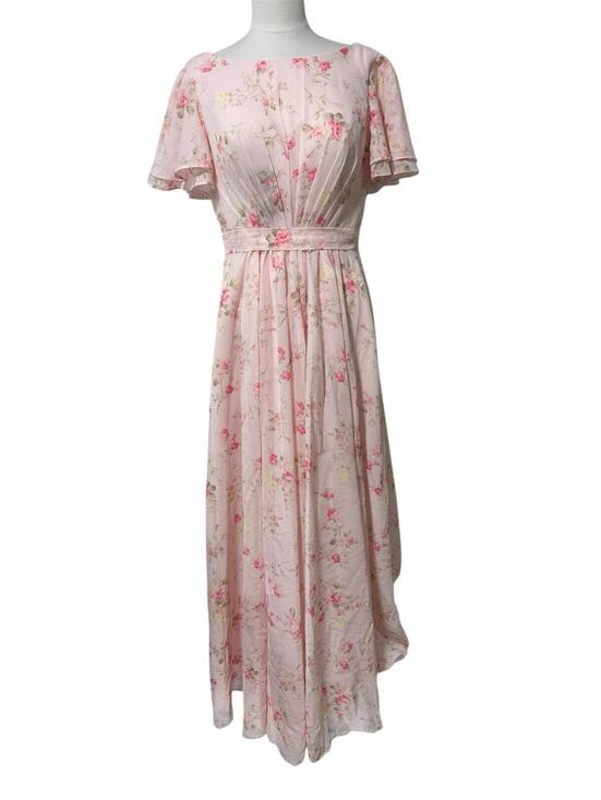 Dresses & Skirts - Chiffon Maxi Wedding Guest Floral Dress Size Small Modest